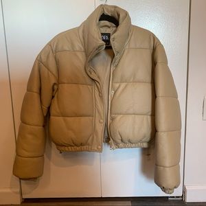 Zara Faux Leather Puffer